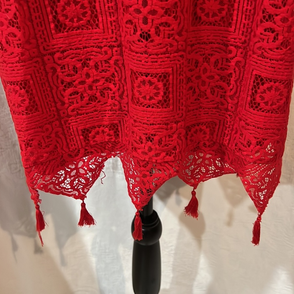 4/$30.     Rafaella Red Fully Lined Tassel‎ Shell, size large - Picture 9 of 14